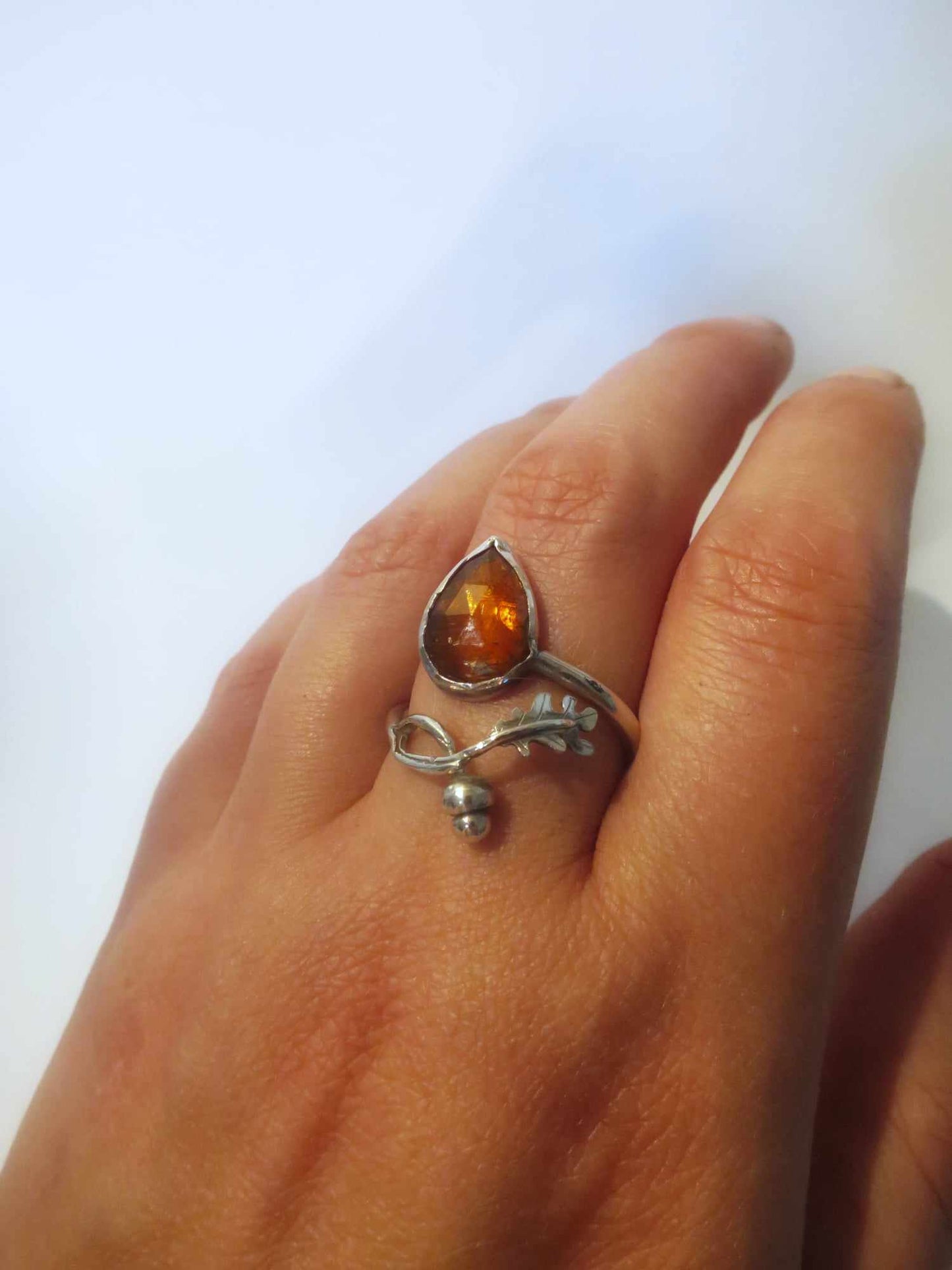 Oak and Acorn Ring - Tear Drop