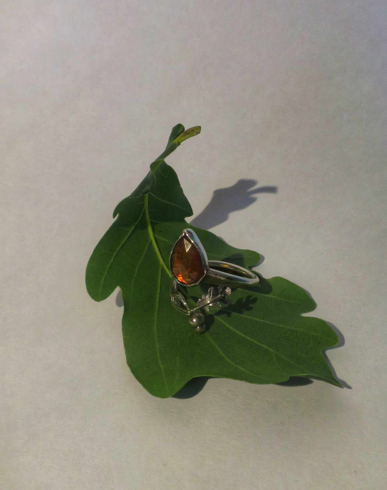 Oak and Acorn Ring - Tear Drop