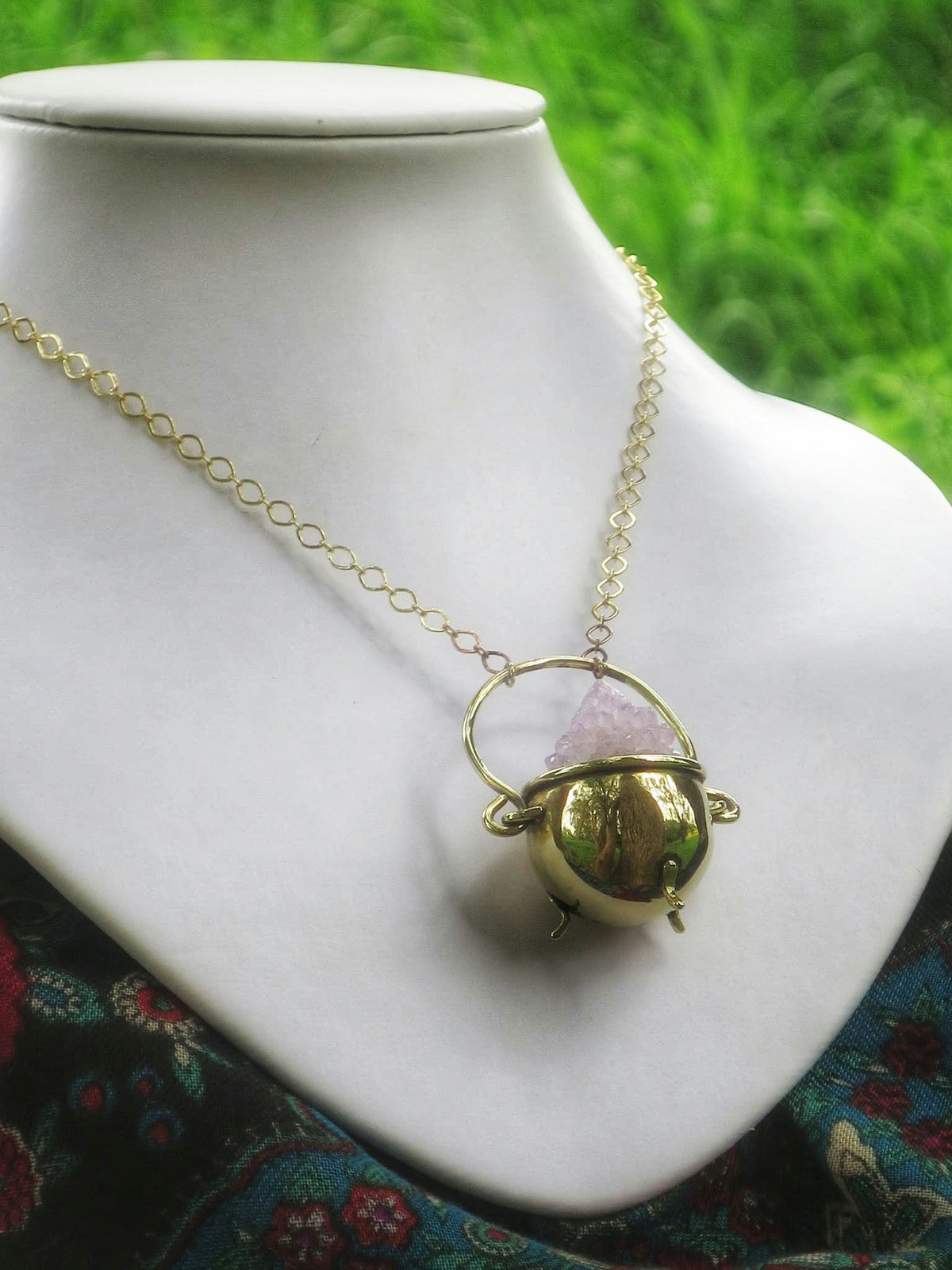 Spirit Quartz Fizzing Cauldron Pendant