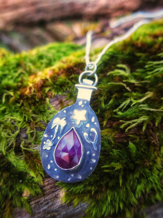 Fire Potion Bottle Pendant