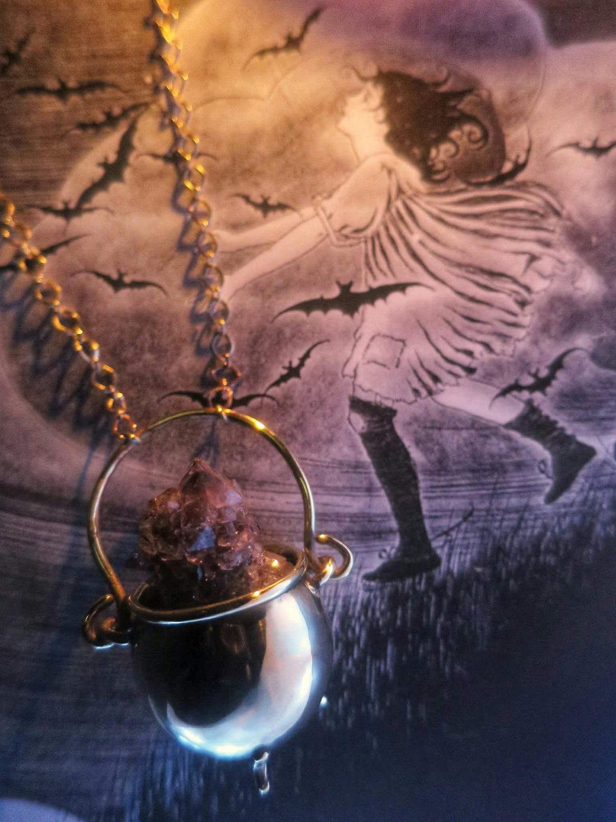 Smoky Quartz Fizzing Cauldron Pendant