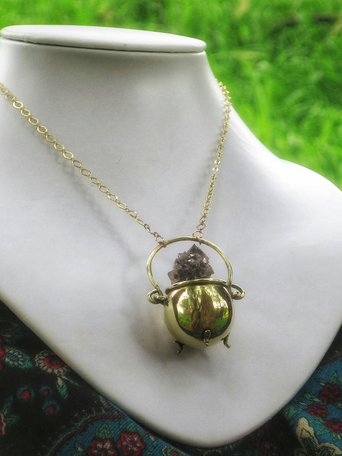 Smoky Quartz Fizzing Cauldron Pendant